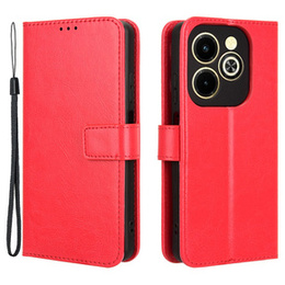 Футляр з клапаном для Infinix Hot 40i, Crazy Horse Wallet, червоний