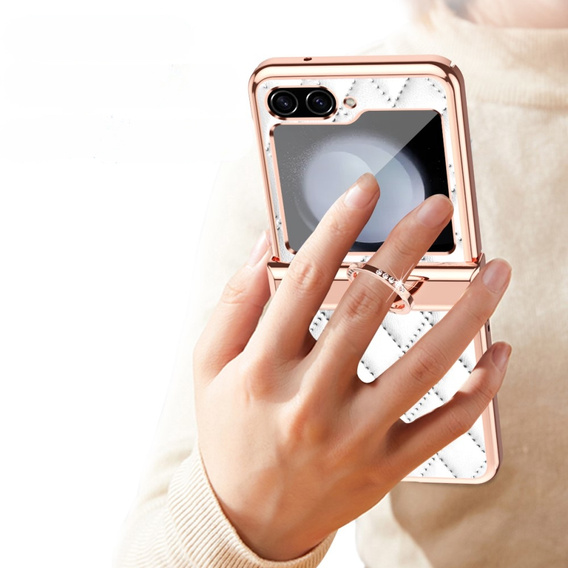 Чохол для Samsung Galaxy Z Flip5 5G, Electro Stitching, білий
