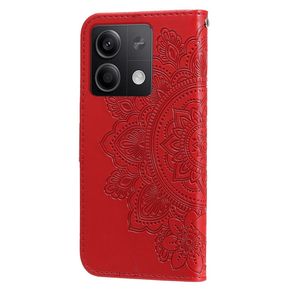 Откидной чехол для Xiaomi Redmi Note 13 5G, Mandala, красный