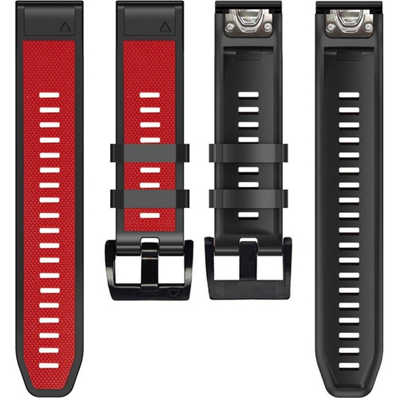Силіконовий ремінець для Garmin Fenix 5/6/7 Forerunner 945/935, Red / Black
