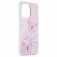 Чехол для Xiaomi Redmi 13C / Poco C65, Glitter Butterfly, розовый