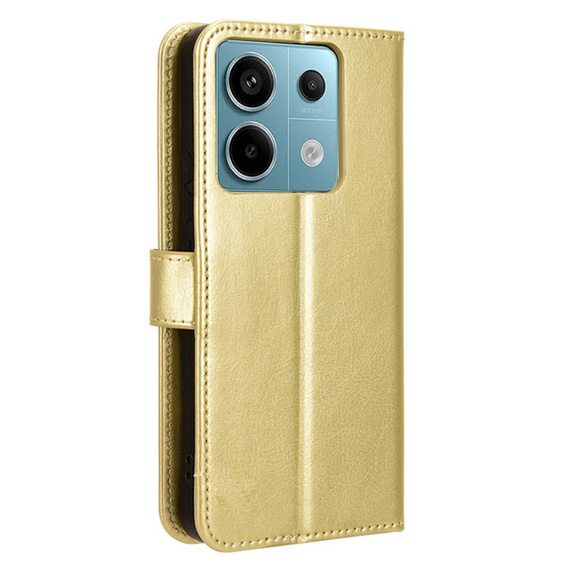 Футляр з клапаном для Xiaomi Redmi Note 13 Pro 5G, Crazy Horse Wallet, золотий