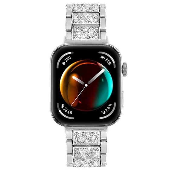 Бриллиантовый браслет для Xiaomi Smart Band 8 Pro, серебристый