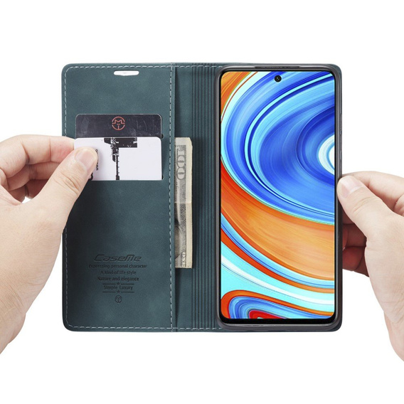 Чехол CASEME для Xiaomi do Redmi Note 9s / 9 Pro, Leather Wallet Case, синий