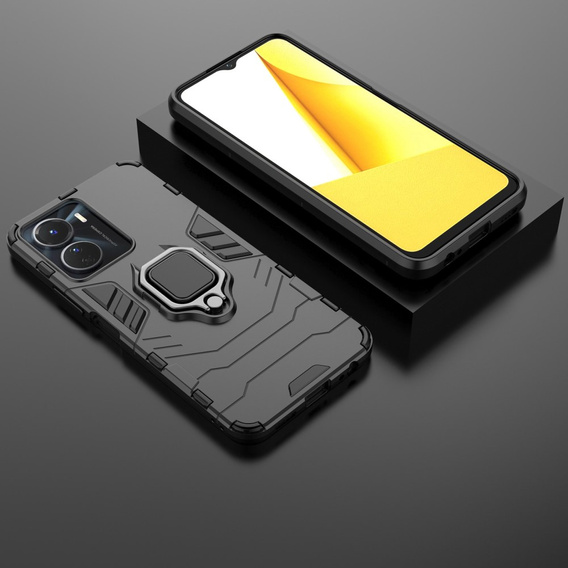 Чoхол до Vivo Y16 4G, Kickstand Ring, чорний