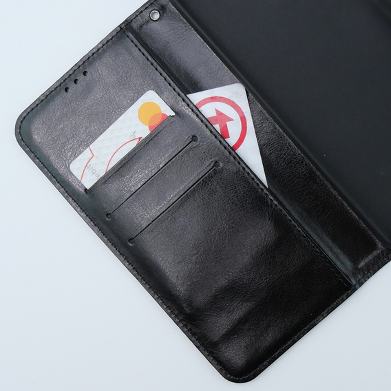 Откидной чехол для Motorola Moto G54 5G, Crazy Horse Wallet, чёрный