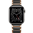 Браслет Stainless Segments до Apple Watch 1/2/3/4/5/6/7/SE 42/44MM - Rose Gold/Black