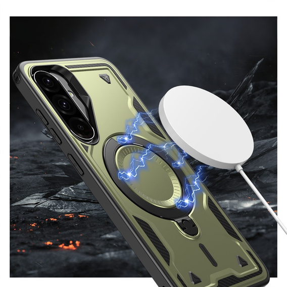 Чохол для Samsung Galaxy A36, Military MagSafe, зелений