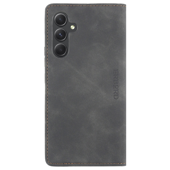 Чехол для Samsung Galaxy A54, ERBORD Vintage, бумажник с клапаном, чёрный