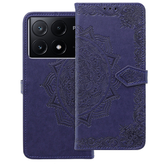 Чохол-книжка для Xiaomi Poco X6 Pro 5G, Mandala, рожевий rose gold
