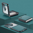 Чохол для Samsung Galaxy Z Flip7 FE / Z Flip6, CASE Litchi Leather, зелений