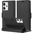 Чохол для Oppo Reno 14, ERBORD Glossy Litchi, гаманець з клапаном, чорний