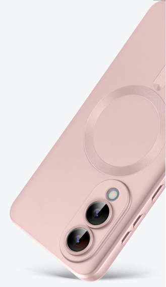 Чехол для Samsung Galaxy S25 Edge, ColorMag, для MagSafe, розовый + закаленное стекло 9H