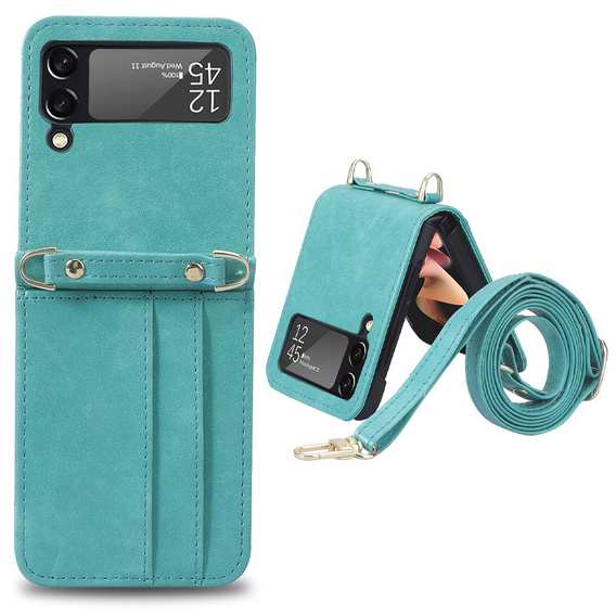 Чехол Leather Card Slots для Samsung Galaxy Z Flip3 5G, Green