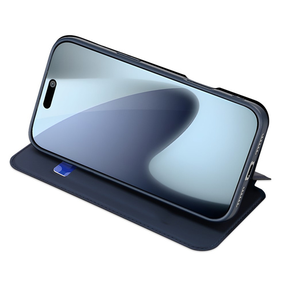 Чехол Dux Ducis для iPhone 17 Pro, Skin Pro, с клапаном, со слотом для карт, темно-синий