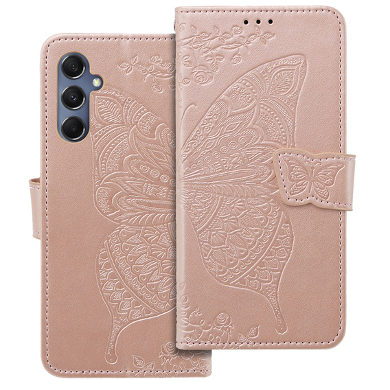 Чохол-книжка для Samsung Galaxy M34 5G, Butterfly, рожевий rose gold