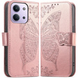 Чохол-книжка для Xiaomi Redmi 15C 4G/LTE, Butterfly, рожевий rose gold