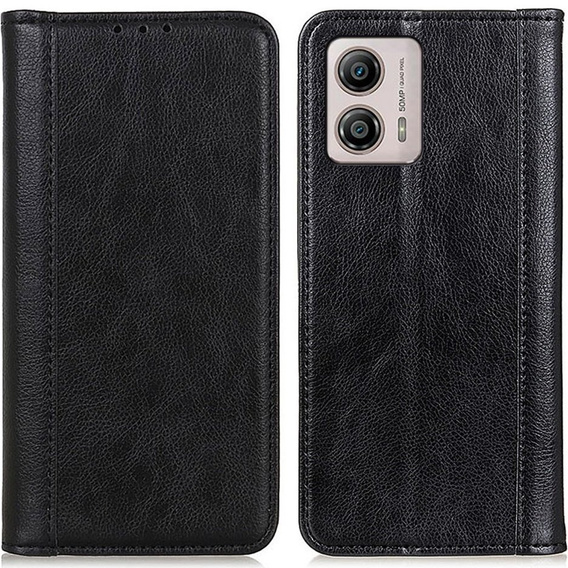 Флип-кейс для Motorola Moto G53 / G23 / G13, Split Leather, чёрный