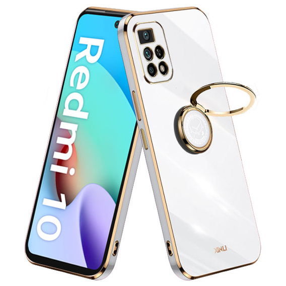 Чехол до Xiaomi Redmi 10, Electro Ring, белый