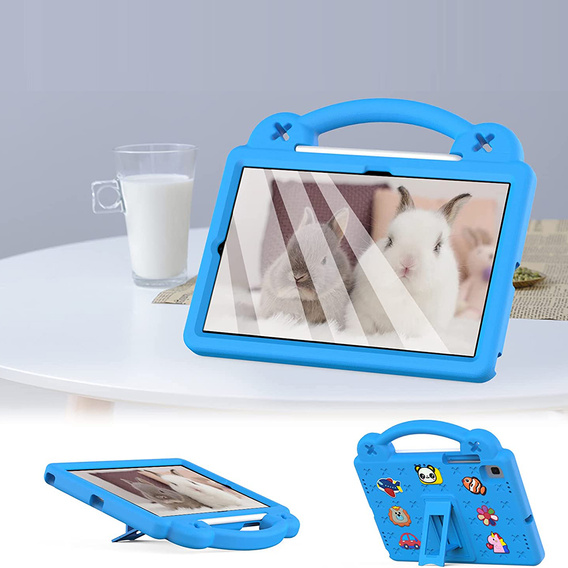 Детский чехол для Samsung Galaxy Tab S6 Lite 10.4 2020/2022 / Tab A7 2020 T500 / T505 / Tab S6 T860/T865, Cute Patterns, с подставкой, синий