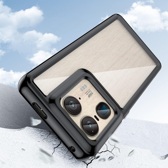 Чoхол до Motorola Edge 50 Ultra, Fusion Hybrid, прозорий / чорний