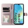 Чохол-сумка для Samsung Galaxy A16, Rhombus Crossbody Leather, рожевий rose gold