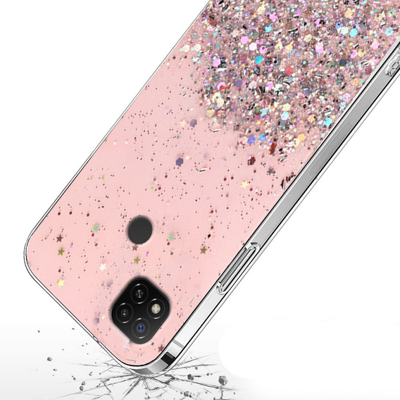 Чехол до Xiaomi Redmi 9C, Glittery, розовый