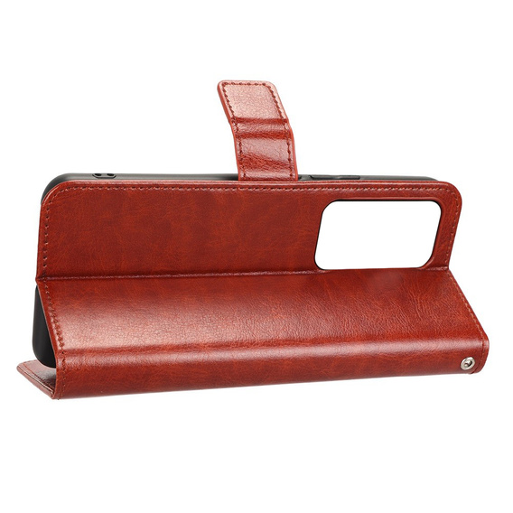 Футляр з клапаном для Xiaomi 12T / 12T Pro, Crazy Horse Wallet, коричневий