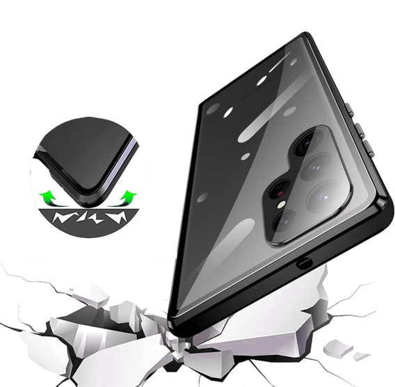 Чехол для Samsung Galaxy S25 Ultra, Magnetic Dual Glass, чёрный