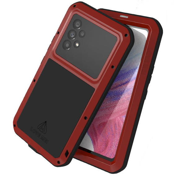 Чoхол Love Mei до Samsung Galaxy A53 5G, armored with glass, червоний