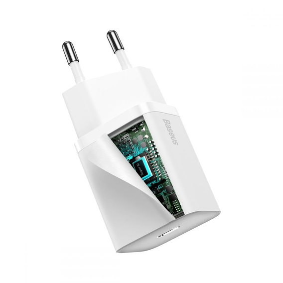 Зарядное устройство Baseus Super Si QUICK CHARGER PD20W + Кабель Lightning - White