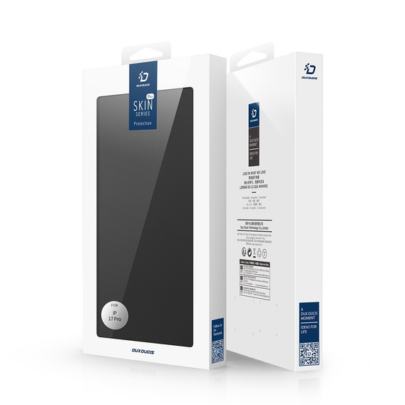 Чохол Dux Ducis для iPhone 17 Pro, Skin Pro, з клапаном, зі слотом для карток, чорний