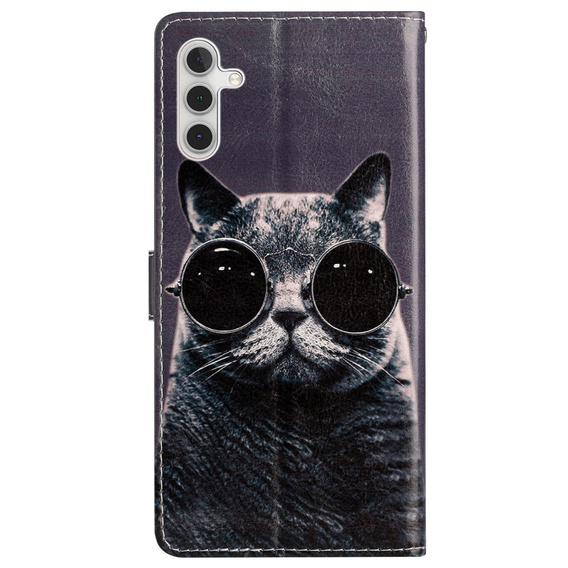 Чохол-книжка для Samsung Galaxy A25 5G, Wallet, Cat, чорний+ скло 9H 
