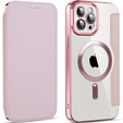Откидной чехол для iPhone 12 Pro, RFID Wallet MagSafe CamShield, розовый