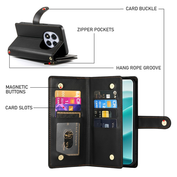 Чехол с клапаном и карманом на молнии для Xiaomi Redmi Note 15 Pro 5G