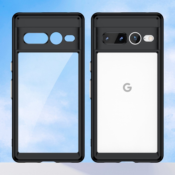 Чохол для Google Pixel 7 Pro 5G, Fusion Hybrid, із захистом камери, прозорий / чорний