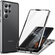Чохол для Samsung Galaxy S23 Ultra, Magnetic Dual Glass, сріблястий