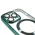 Чехол для iPhone 13 Pro, Electro MagSafe, зелёный + стекло для экрана