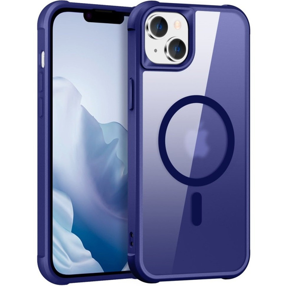 Магнитный чехол Magsafe для iPhone 15 Plus, синий