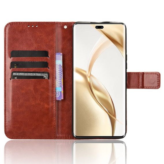 Футляр з клапаном для Honor 200 Pro 5G, Crazy Horse Wallet, коричневий