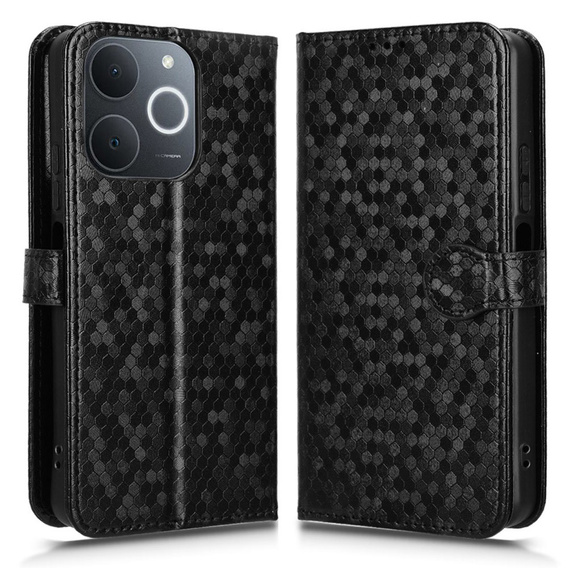Чохол-фліп для Realme Note 70T 4G, Wallet Rhombus, чорний