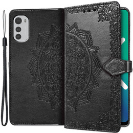 Откидной чехол для Motorola Moto E32 4G, Mandala, чёрный