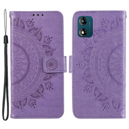 Откидной чехол для Motorola Moto E13, Mandala Flower, фиолетовый