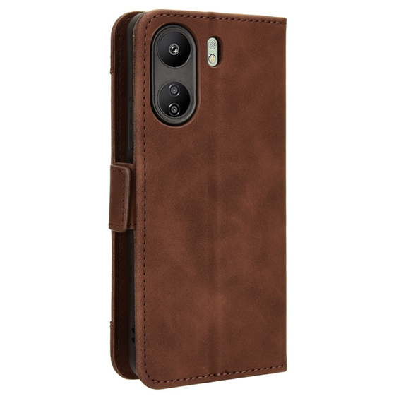 Откидной чехол для Xiaomi Redmi 13C / Poco C65, Card Slot, коричневый