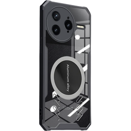 Чохол для Xiaomi Poco F7 Ultra, з магнітною пластиною, прозорий / чорний