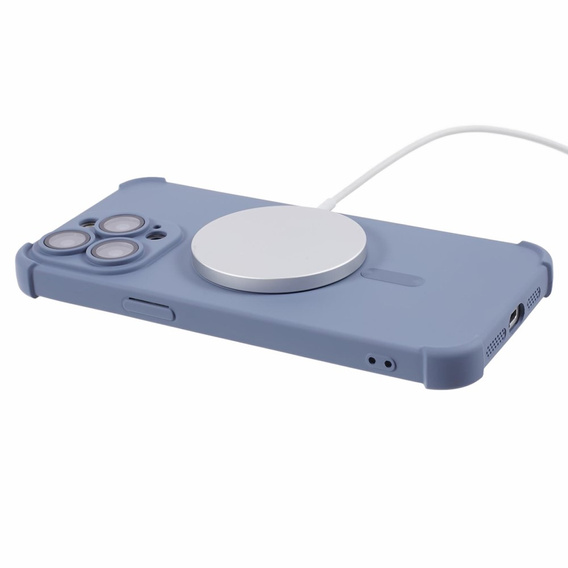 Силиконовый чехол для iPhone 15 Pro Max, для MagSafe, синий