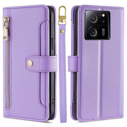 Откидной чехол для Xiaomi 13T / 13T Pro / Redmi K60 Ultra, Wallet Zipper Pocket, фиолетовый