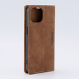 Чехол для iPhone 15, ERBORD Vintage, бумажник с клапаном, коричневый