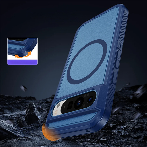 Чехол с рамкой для Google Pixel 9 / Google Pixel 9 Pro, для MagSafe, синий