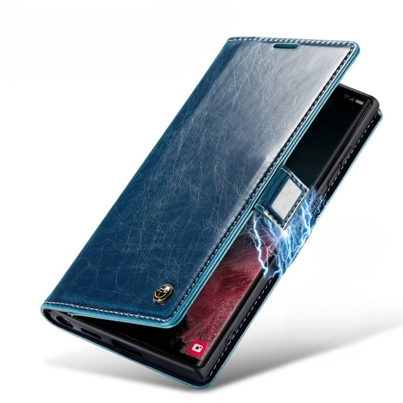 Флип-кейс CASEME для Samsung Galaxy S22 Ultra, Waxy Textured, синий